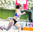 Hallenmeeting Magglingen, 2020: Im Sprint ist gut zu sehen, wo die Kraft in den schnellen Beinen der Gontenschwilerin steckt. (Bild: zVg.)