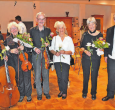 Wurden für ihre langjährige Treue zum Kammerorchester Schöftland geehrt (v.l.): Barbara Lüthi, Marianne Boner, Benno Matter, Hedy Bitterli, Konzertmeisterin Elisabeth Lüthi und Orchesterleiter Peter Klaus.
