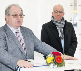 Gränichens Gemeinderat Ruedi Gautschi (links) und AAR bus+bahn Direktor Mathias Grünenfelder. (Bild: rc.)