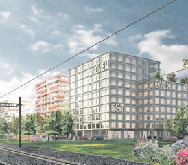 Das erste Holz-Hochhaus der Schweiz (Visualisierung Zug Estates AG, Zug / zVg.))