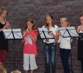 Blockflötenensemble mit Noemi Kohler, Jasmine Schiwek, Jasmin Faes und Anna Lisa Lüthi, zusammen mit Judith Schneider