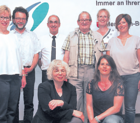 Spitex Menziken-Burg: Der neue Vorstand posierte mit der Zentrumsleitung für ein Gruppenfoto. Hinten v.li.: Ursula Friederich, Martin Sommerhalder, Hans Heinrich Leuzinger, Hans Gautschi,Andrea Foerster und Gaby Blättler.Vorne v.li.: Katharina Koetter und Susanne Elsasser. (Bild: zVg.)