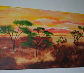 Eine Afrika-Landschaft im Abendschimmer