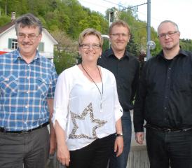 André Diefenbacher, Gertrud Jost, Arsène Perroud und Dino Carpanetti