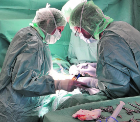 Im Spital Menziken am Operationstisch, (v.l.) Chefärztin Chirurgie Elza Memeti und Oberarzt Stefan Wichmann. (Bilder: René Fuchs)
