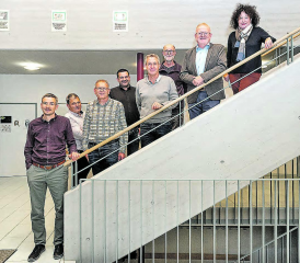 «Bikerlenkung Beromünster»: Projekteam mit (v.l.): Roman Schuler, Werner Hüsler, Werner Amrein, Roland Bucher, Franz Zimmermann, Beat Burren, Hans-Peter Arnold, Rebekka Schüpfer. (Bild: zVg.)