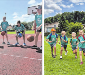 In Bewegung: 77 Kinder haben sich im Sportcamp nicht nur auf den Ball konzentriert. Es wurden Saltos geschlagen, sich im Unihockey oder auf dem Ninja-Parcours ausprobiert und vieles mehr. (Bilder: zVg)