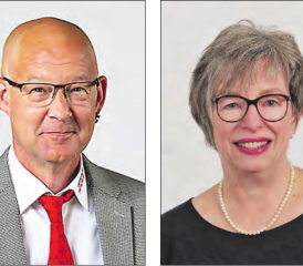 Kandidieren beide für das Amt des Gemeindeammanns: Erich Bruderer (FDP) und Ursula Friederich (parteilos). (Bilder: zVg.)