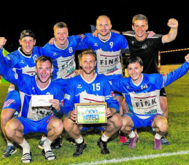 Das siegreiche Team aus Deutschland: Vaihingen/Enz gewinnt das Weltklasse Abendturnier am Erlenweg in Oberentfelden. (Bild: fba.)