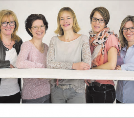 Die Macherinnen hinter der «Schöftler Woche» (v.l.): Andrea Gmür, Christine Meschini, Jeannette Pierotto, Daniela Lüthy und Ute Borner freuen sich auf neun spannende Anlässe vom 1. bis 9. November in Schöftland. (Bild: zVg.)
