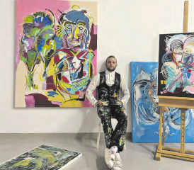 Verschenkt zwei seiner Bilder: Der Künstler Jonas Deubelbeiss möchte jemandem eine besondere Freude machen. (Bild: zVg.)