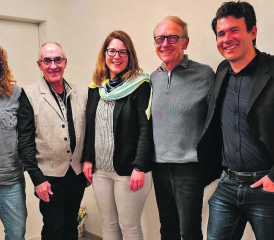 Der neu zusammengesetzte Vorstand der SVP Ortspartei Menziken: (v.l.): Elisabeth Breitenstein, Präsident Heiri Leuzinger, Diana Siegrist, Walter Winteler und Simon Baumgartner (Bild: zVg.)