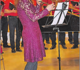 Moderatorin Josianne Magnin griff zur Posaune. (Bilder: Alfred Weigel)