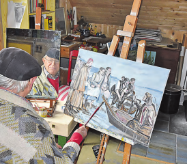 Eine Ausstellung mit Ereignissen: Der Künstler Fritz Burkhard-Cattaneo aus Oberkulm stellt im Gontenschwiler Schüeli aus. (Bild: zVg.)