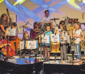 Die Wyna Valley Music Juniors bei ihrem Auftritt am Jahreskonzert der MGTU in Unterkulm. (Bild: zVg.)