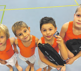 Erfolgreiche regionale Turner zum Zweiten (v.l.): Ben Görner, Nico Giorgi, Gabriel Spiewok, Dean Hintermann.