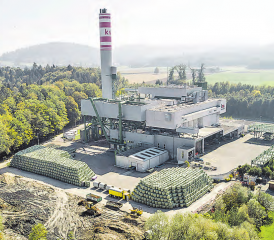 Kehrichtverbrennungsanlage Buchs mit ihrem Ballenlager (grün) im Vordergrund. (Bild: zVg.)