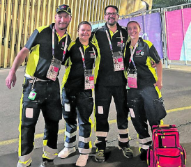 Sie waren mit dabei (v.l.): Martin Steiger (Samariterlehrer), Ilenia Kronenberg (Samariterlehrerin i. A), Roger Kronenberg (Präsident) und Desi Albrecher (Samariterlehrerin). (Bild: zVg.)