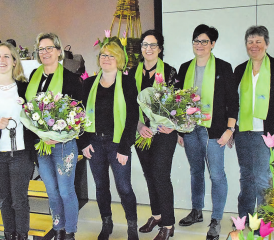 Der Vorstand des Aargauischen Landfrauenverbandes aktuell (v.l.): Therese Meyer (neu), Therese Gautschi, «bisher Kassierin, neu Revisorin), Conny Schmid, Lotti Baumann, Yvonne Vögeli und Yvonne Heggli. (Bilder: st.)