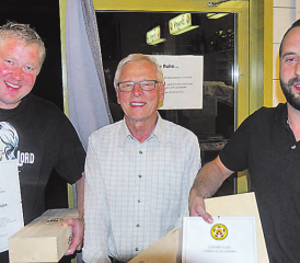 Neue Ehrenmitglieder beim FC Gunzwil (v.l.): Marc Wandeler, Fritz Hess und Marcel Amrein. (Bild: zVg.)