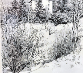 Damals noch in Schwarz-Weiss: Das Schloss Rued als Neujahrsbild auf der Frontseite des Wynentaler Blattes im Jahr 1983.