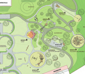 Bereits im Bau: Planausschnitt des neuen Spielplatzes hinter dem ebenfalls neuen Kindergarten. (Bild: zVg.)