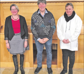 Anita Hungerbühler, Urs Rauber und Jolanda Peperkamp wurden verabschiedet. Die Kirchgemeinde dankt herzlich für das überaus grosse Engagement und den wertvollen und tollen Einsatz. (Bild: zVg.)