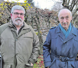 Peter Suter vs. Peter Suter: Jagdpächter (li.) und Wildtierschützer stellten sich in einer kooperativen Diskussion, interessanterweise beide aus der gleichen Gemeinde Kölliken. (Bild aw.)