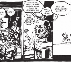 Im «Löwen» in Büron: Wird der unvorsichtige Matter vom Wird bald erkannt. (Bild: Matter-Comic, Reto Gloor, Markus Kirchhofer, Edition Moderne)