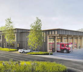 Zukunftsvisualisierung: Das geplante Feuerwehrmagazin sorgte an der Parteiversammlung der SP für Diskussionen. (Bild: zVg.)