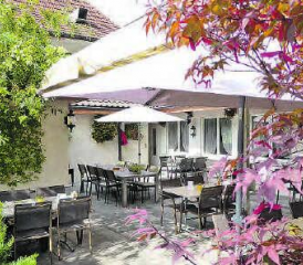 Entspannend: Die Terrasse des Restaurants Geisshof im Grünen. (Bild: zVg.)