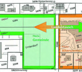 «Etwas stimmt mit dem orange markierten Feld nicht» In den Umfrage-Unterlagen der «IG Landabtausch» würden wichtige Fakten und Informationen fehlen, schreibt die SVP Ortspartei Schöftland. (Bilder: zVg.)