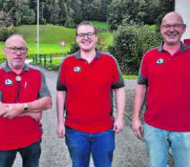 Die Sieger vom Spychercup des OV Oberkulm: Peter Speck, Simon Widmer, Steve Baumann (v.l.n.r.). (Bild: zVg.)