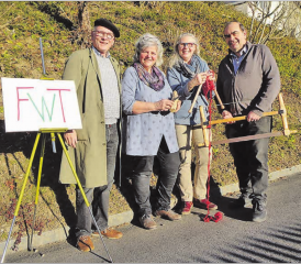 Ein herzhaft motiviertes Team: Die Freizeitwerkstatt Teufenthal lebt wieder auf mit (v.li.) Martin Hess, Silvia Glauser, Brigitte Hess und Rolf Glauser. (Bild: zVg.)