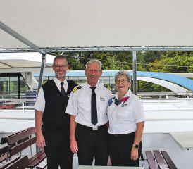 Das Jubilaren-Trio: Bruno Fischer, Fritz und Ursula Häusermann haben viele Jahre der Schifffahrt auf dem Hallwilersee gemeinsam erlebt. (Bild: grh)