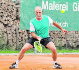 Martin Gloor vom TC Teufenthal erkämpfte sich an den Schweizer Meisterschaften in Birrhard bereits seinen fünften Senioren-Titel. (Bild: fba.)