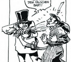 Fahndung nach Matter: Der Elsässer Kapuziner Fäsch rückt in den Fokus von Ermittlungen und der Presse. (Bild: Matter-Comic, Reto Gloor, Markus Kirchhofer, Edition Moderne)