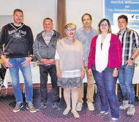 Die Vorstandsmitglieder des HGV: (v.li.) Alex Baumann, Ueli Merz, Katharina Killer, Daniel Frei, Nadja Loser und Reto Grütter, abwesend: Milos Erhart. (Bild: zVg.)