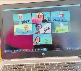 Gemeinderat Rickenbach: Online-Gemeinderats-Sitzung zu Coronazeiten. (Rätsel: Wer die Aufnahme wohl gemacht hat?) (Bild: zVg.)