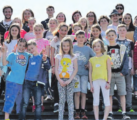 Grüsse aus der Projektwoche: Die Kinder übten ein Musical ein. (Bild: zVg.)