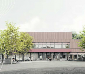 Studie des neuen Seenger Schulhauses: Raum für die Musikschule, schulergänzende Tagesstrukturen und den innovativen «Lernort». (Studie: zVg.)