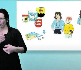 So sieht das Erklärvideo mit Gebärdensprache zur Vorlage «Arbeit muss sich lohnen!» aus. (Screenshot: Youtube)