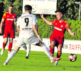 Der Schöftler Yannik Wiget (rechts) erzielte den Ausgleichstreffer, der SCS konnte das Remis aber nicht halten. (Archivbild: Otto Lüscher)