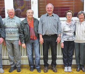 Die Verantwortlichen des Coro Italiano: (v.li.) Andreas Widmer, Jan Willemse, Corrado Battaglin, Nicola Zaccone(Vizepräsident), Domenico Baggio (Präsident), Maria Vigliotti, Elisabeth Brunner (Rechnungsrevisoren), Madeleine Abdulkadir (Kassierin),Silvana Lombardo (Aktuarin). (Bild: zVg.)
