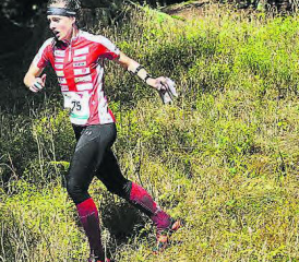 Katrin Müller mitten im Wald und in Tuchfühlung mit der Weltelite. (Bild: zVg.)