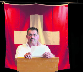 Ihm gelang eine bodenständige, gradlinige, ehrliche Bundesfeierrede. Bruno Reubi, der Landwirt vom Bampfhof sprach aus tiefstem Herzen zur Bevölkerung. (Bilder: rc.)