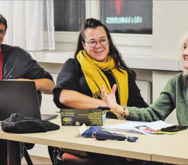 Stellten das abwechslungsreiche Kukuk-Programm 2025 vor: Peter Michel, Präsident, Corinna Michel und Vreni Gubler. (Bild: dr.)