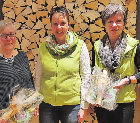 Wechsel im Vorstand der Gontenschwiler Landfrauen: Im Bild (von links nach rechts) Eleonore Lüthi, Karin Nyffeler, Marianne Dobler. (Bild: zVg.)