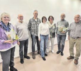 Hanna Hauri (ganz links) und Heiri Gerber (2. von rechts) wurden nach 15 resp. 10 Dienstjahren verabschiedet. (Bild: zVg.)
