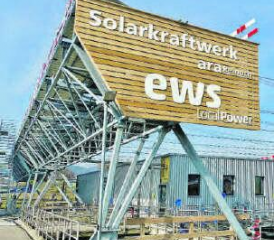 Solarfaltdachanlage: Das Stromkraftwerk bei der Ara Reinach wird heute eingeweiht. (Bild: zVg.)